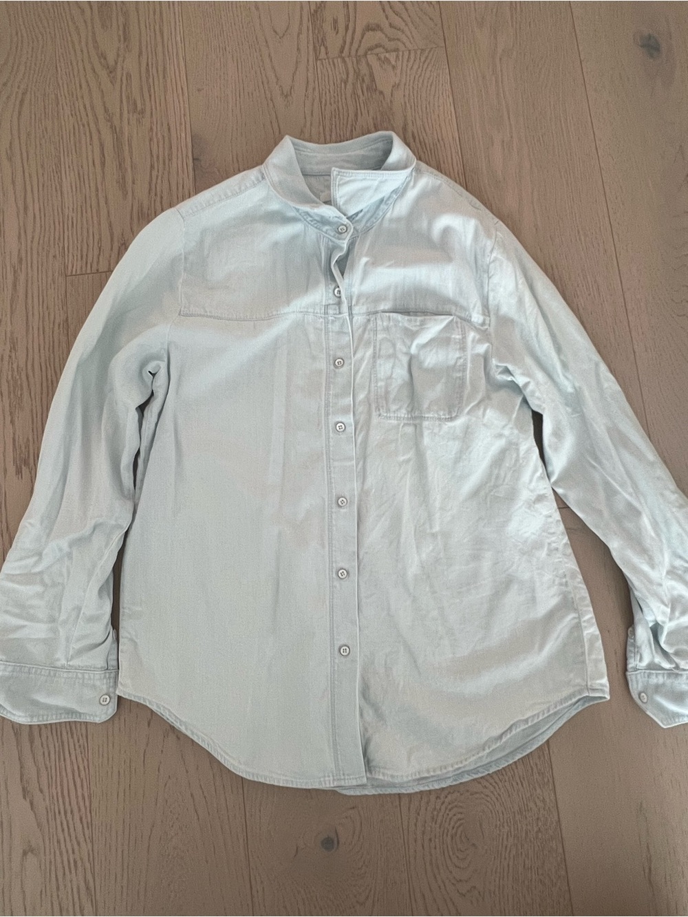 Splendid Light Blue Mandarin Collar Button-Down Shirt